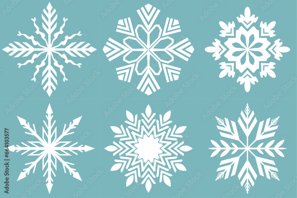 Vector set of different snowflakes isolated on a background Vector set of different snowflakes isolated on a background