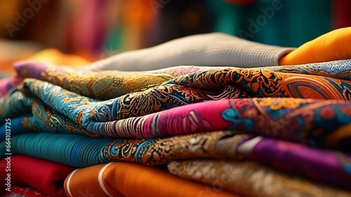 a pile of colorful fabric