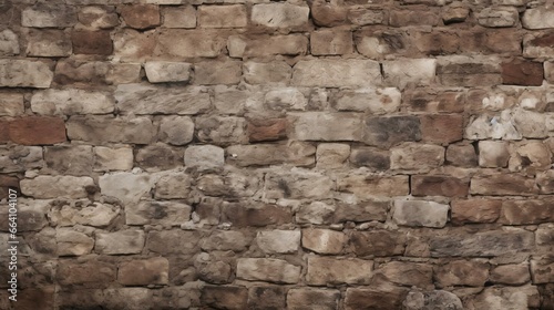 a stone wall with a brick wall