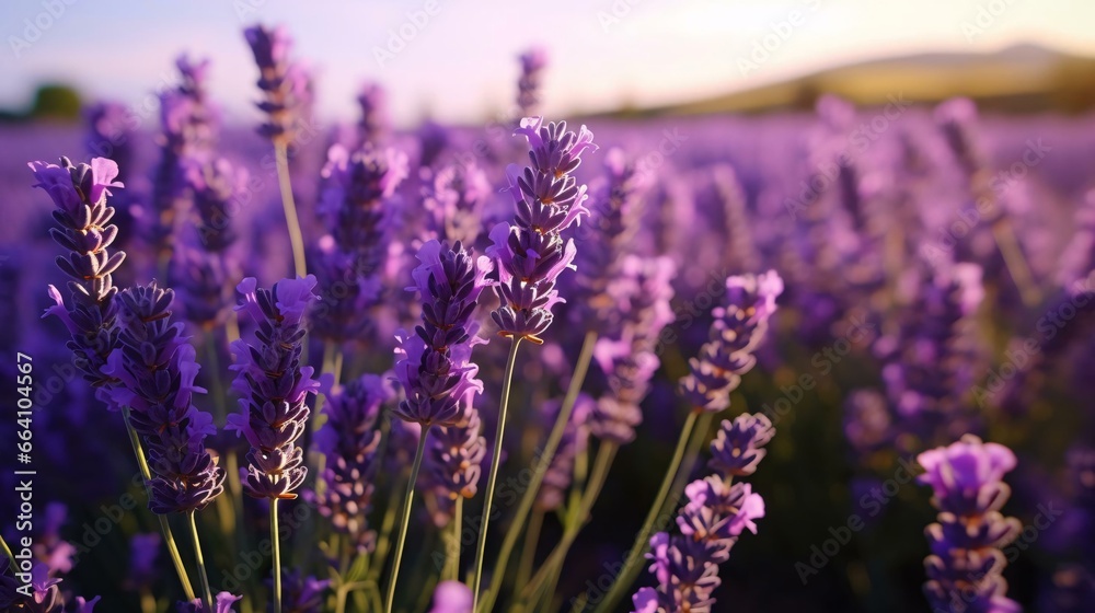Obraz premium a field of purple flowers