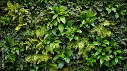 Architectural structure in green plants. Generation AI photo