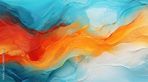 blue and orange modern abstract painting. Fantasy concept , Illustration painting.