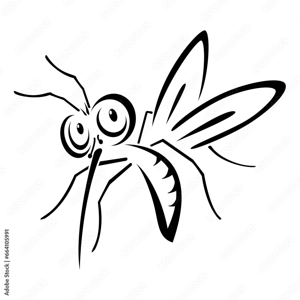 vector illustration of a cartoon mosquito vector illustration of a cartoon mosquito