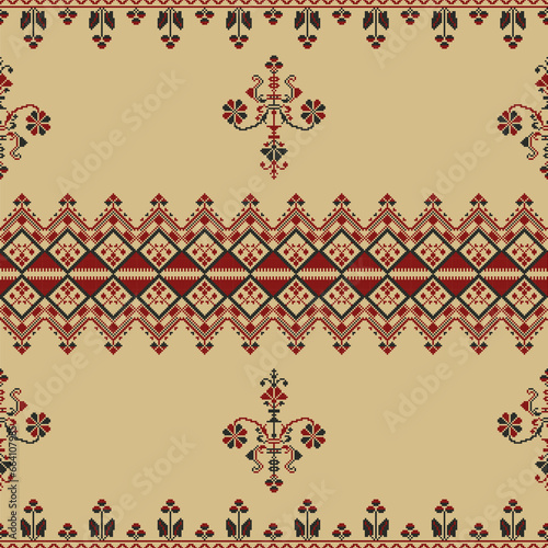 Traditional Polish embroidery vector pattern
