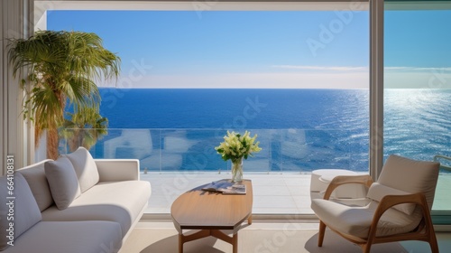 View from luxury apartment to open sea © Damian Sobczyk