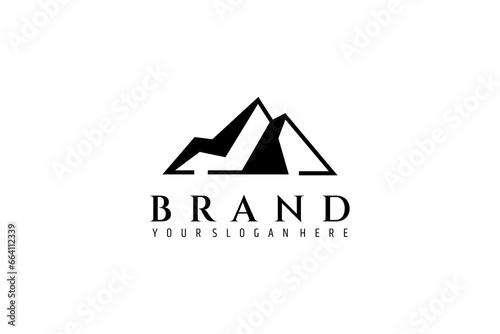 mountain logo in flat design style