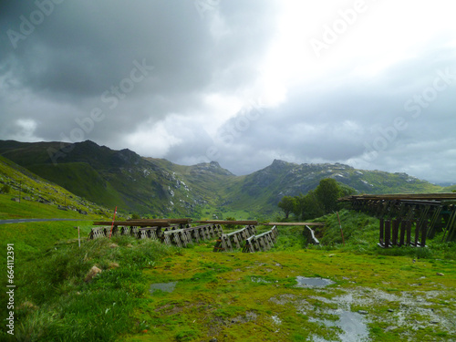 On the Road - Lofoten, Norway - Drying racks for fish heads