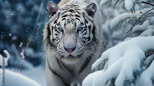 white tiger in snow