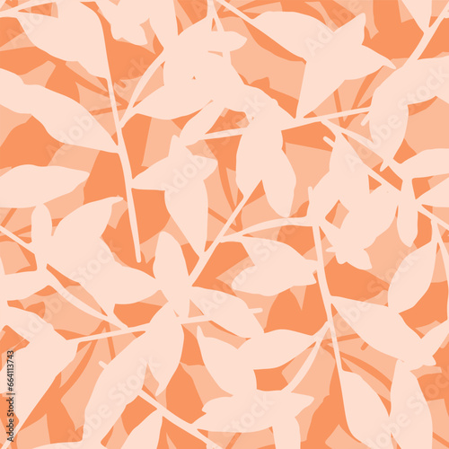 Modern scandi floral vector endless pattern. Organic summer gender neutral nature mix paper cut out wallpaper tile.