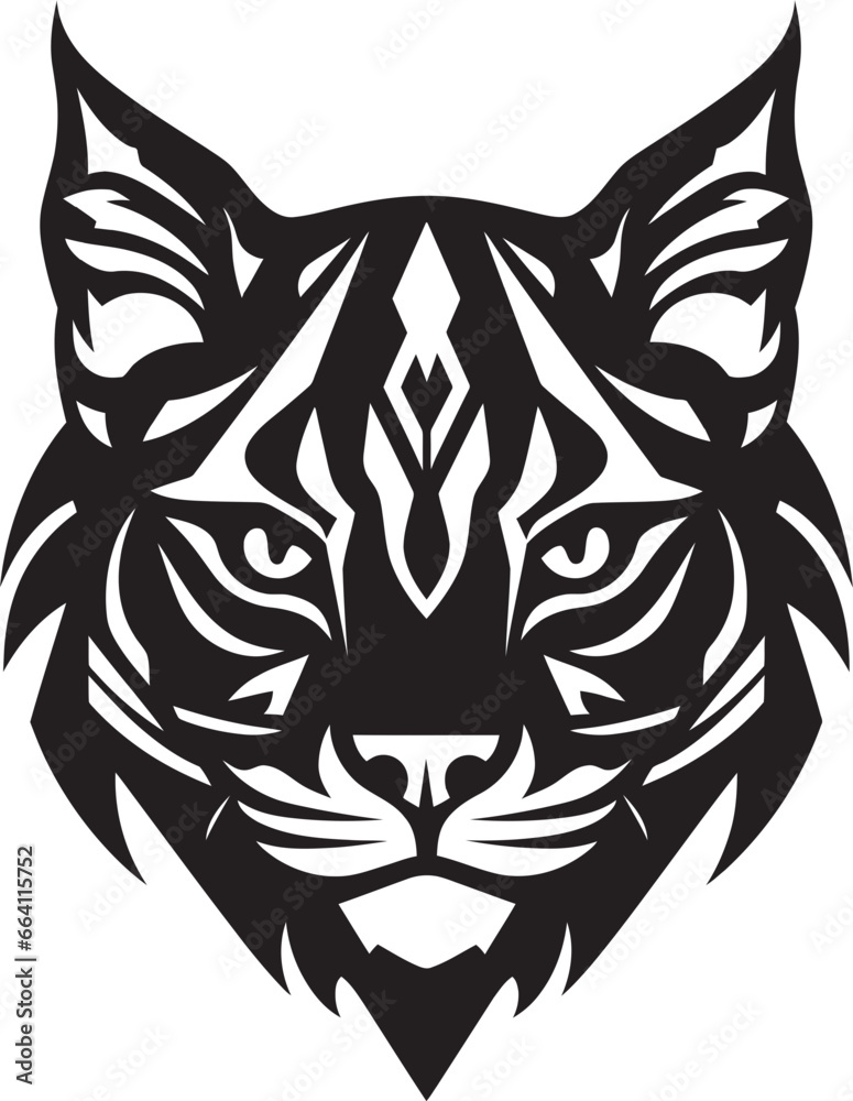 Bobcat Vector Design A Wild Predator Animal in a Vector Illustration Format Bobcat Wild Predator Animal Vector Design A Feral Cat with a Wild Spirit