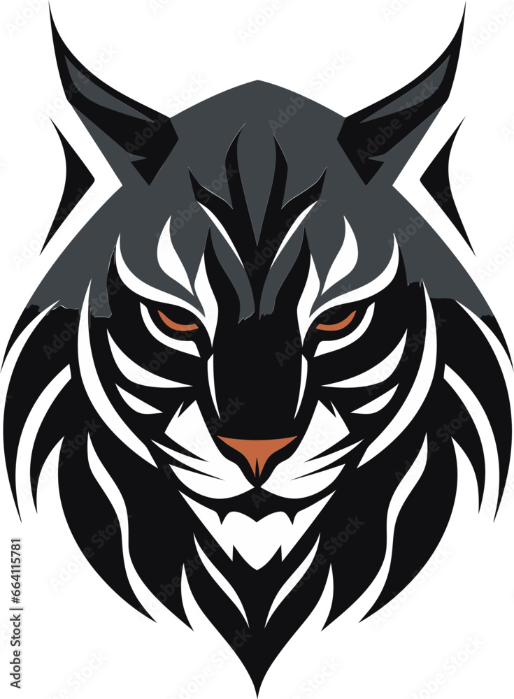 Fototapeta premium Bobcat Vector Design A Wild Predator Animal in Vector Illustration Format Bobcat Wild Predator Animal Vector Design A Feral Cat with a Wild Heart