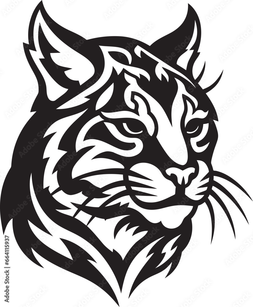 Vector Bobcat A Wild Predator Animal in a Vector Design Format Bobcat Vector Design A Fierce and Beautiful Wild Cat