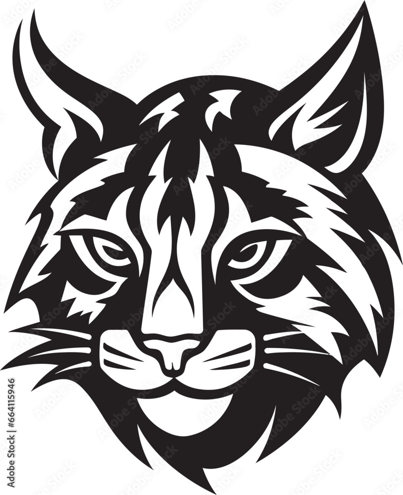 Fototapeta premium Vector Bobcat A Wild Predator Animal in a Vector Illustration Format Bobcat Vector Design A Feral Cat with a Wild Spirit