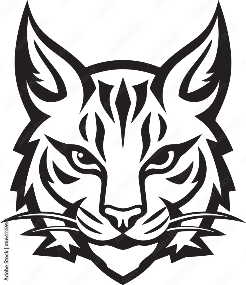Obraz premium Vector Bobcat A Wild Predator Animal in a Vector Design Format Bobcat Vector Design A Fierce and Beautiful Wild Cat