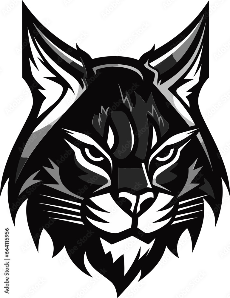 Fototapeta premium Vector Bobcat A Wild Predator Animal in a Vector Design Format Bobcat Vector Design A Fierce and Beautiful Wild Cat