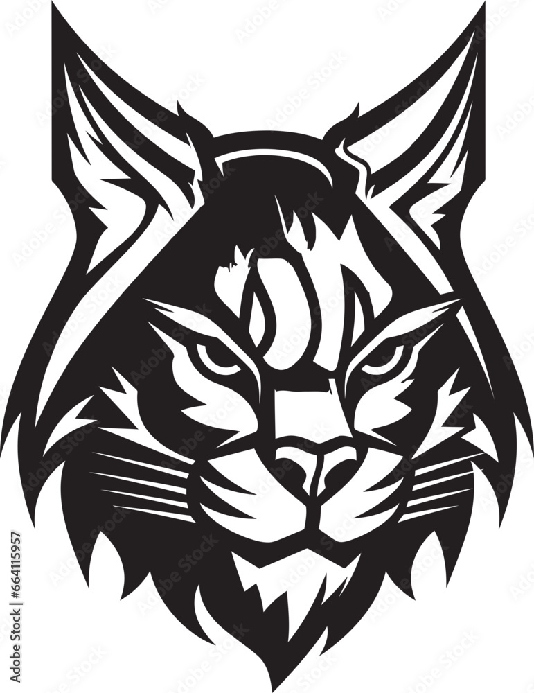 Obraz premium Bobcat Vector Design A Fierce and Beautiful Wild Cat Vector Bobcat A Wild Predator Animal in a Vector Illustration Format