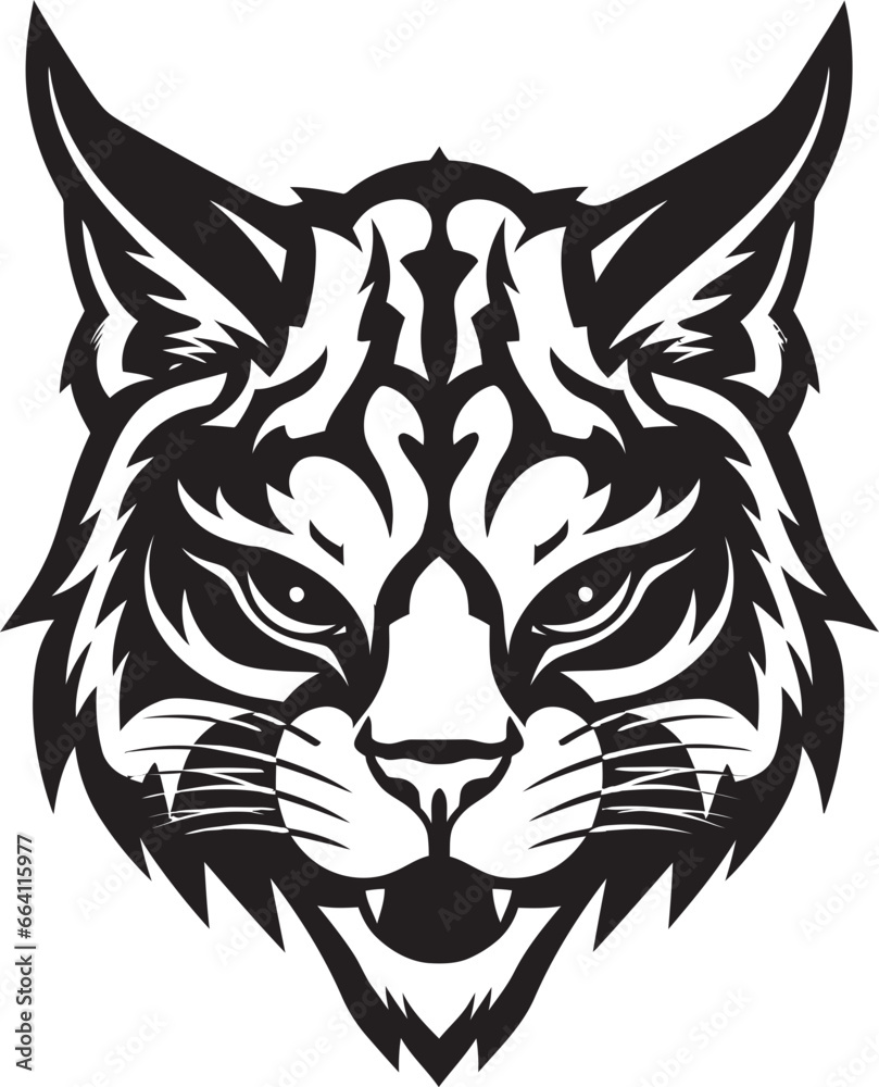 Fototapeta premium Vector Bobcat A Wild Predator Animal in a Vector Illustration Format Bobcat Vector Design A Feral Cat with a Wild Spirit