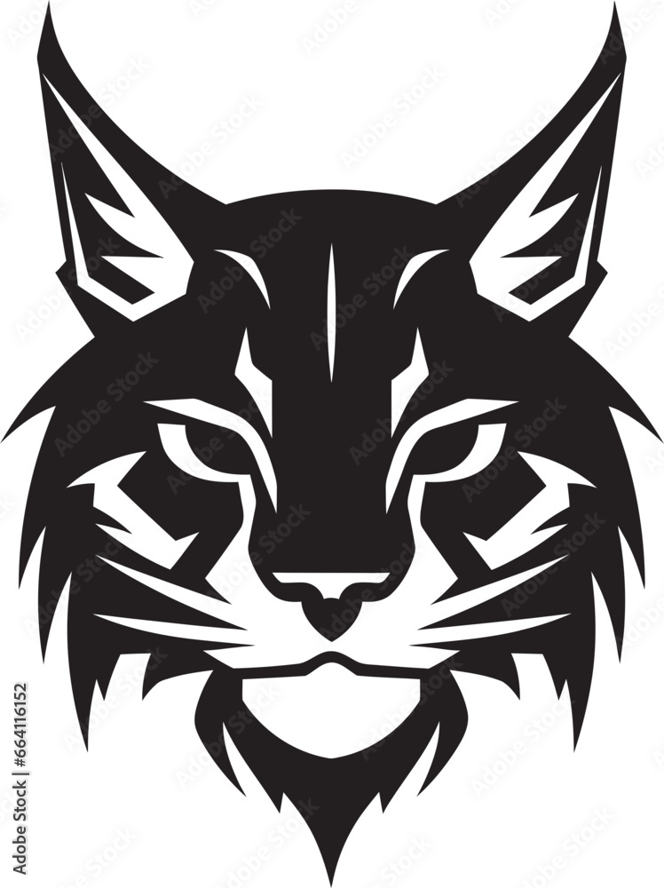 Fototapeta premium Bobcat Vector A Fierce and Beautiful Wild Cat Bobcat Vector Design A Feral Cat with a Wild Spirit