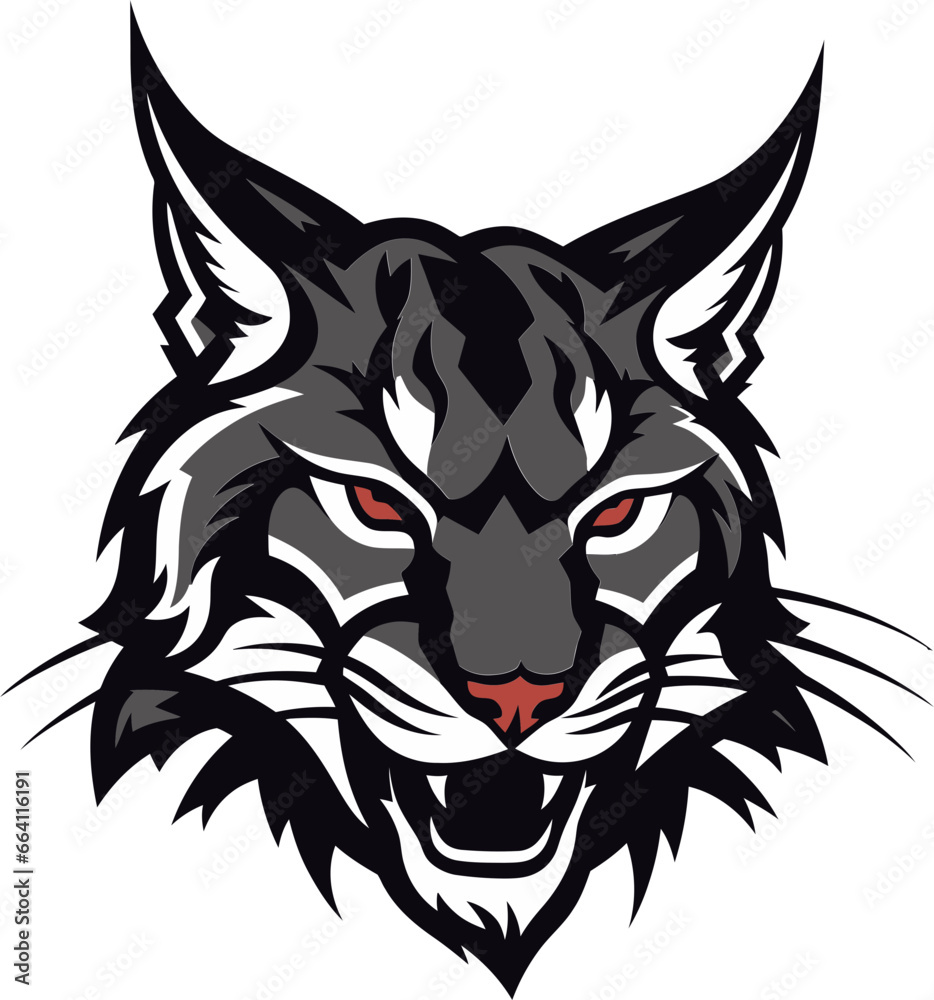 Obraz premium Bobcat Wild Predator Animal Vector Design A Fearsome Predator Bobcat Vector Design A Wild Predator Animal in Vector Illustration