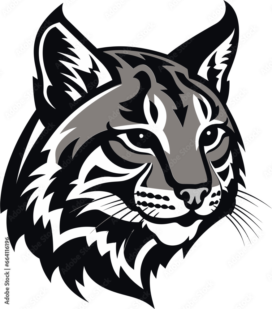 Obraz premium Bobcat Vector Design A Wild Predator Animal Bobcat Vector A Fierce and Beautiful Wild Cat