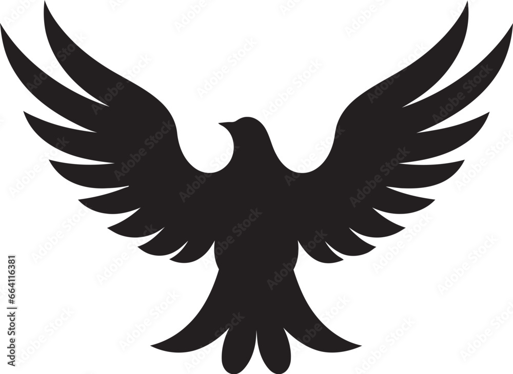 Obraz premium Geometric Black Dove Vector Logo A Sharp and Modern Design Hand Drawn Black Dove Vector Logo A Personal and Unique Design