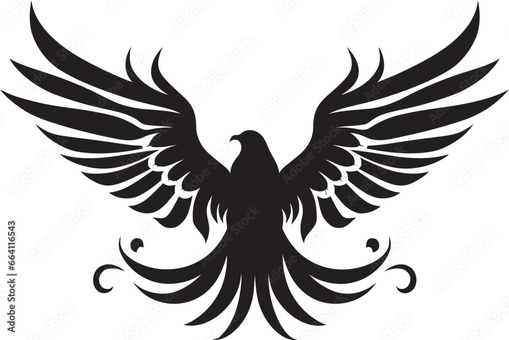 Fototapeta premium Black Dove Vector Logo with Text and Abstract Background A Unique and Creative Design Black Dove Vector Logo with Text and Geometric Background A Sharp and Modern Design