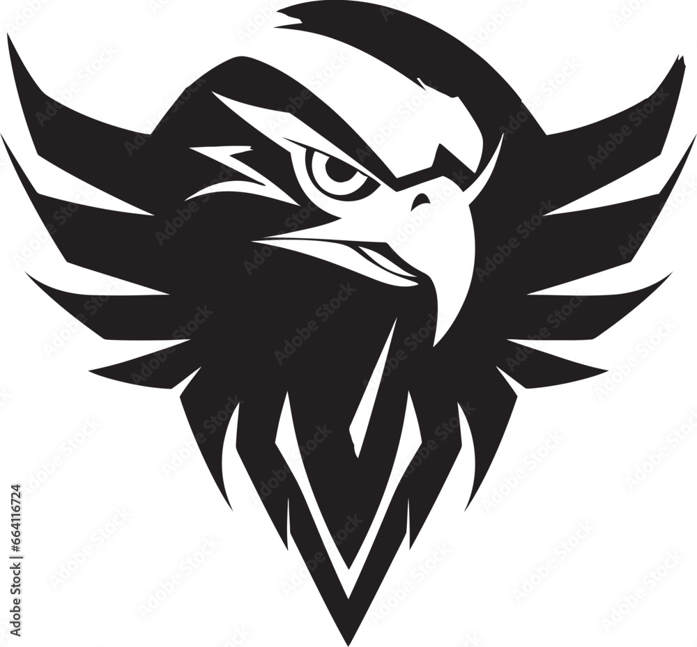 Obraz premium Black Falcon A Vector Logo Design for the Business Thats Always in the Game Black Falcon A Vector Logo Design for the Business Thats Always on the Hunt for Success