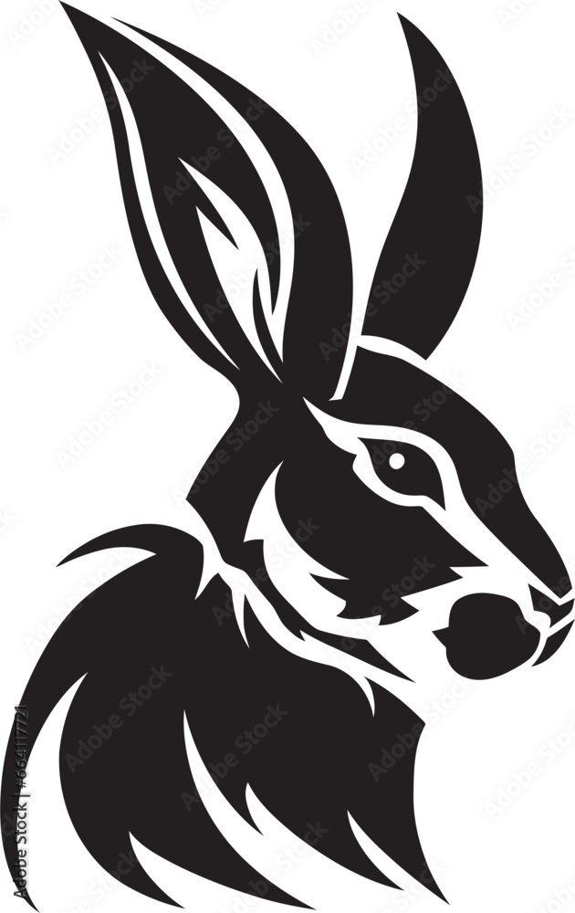 Fototapeta premium Black Vector Rabbit A Logo Thats as Stylish as It Is Sleek Black Vector Rabbit A Modern Logo for a Timeless Brand