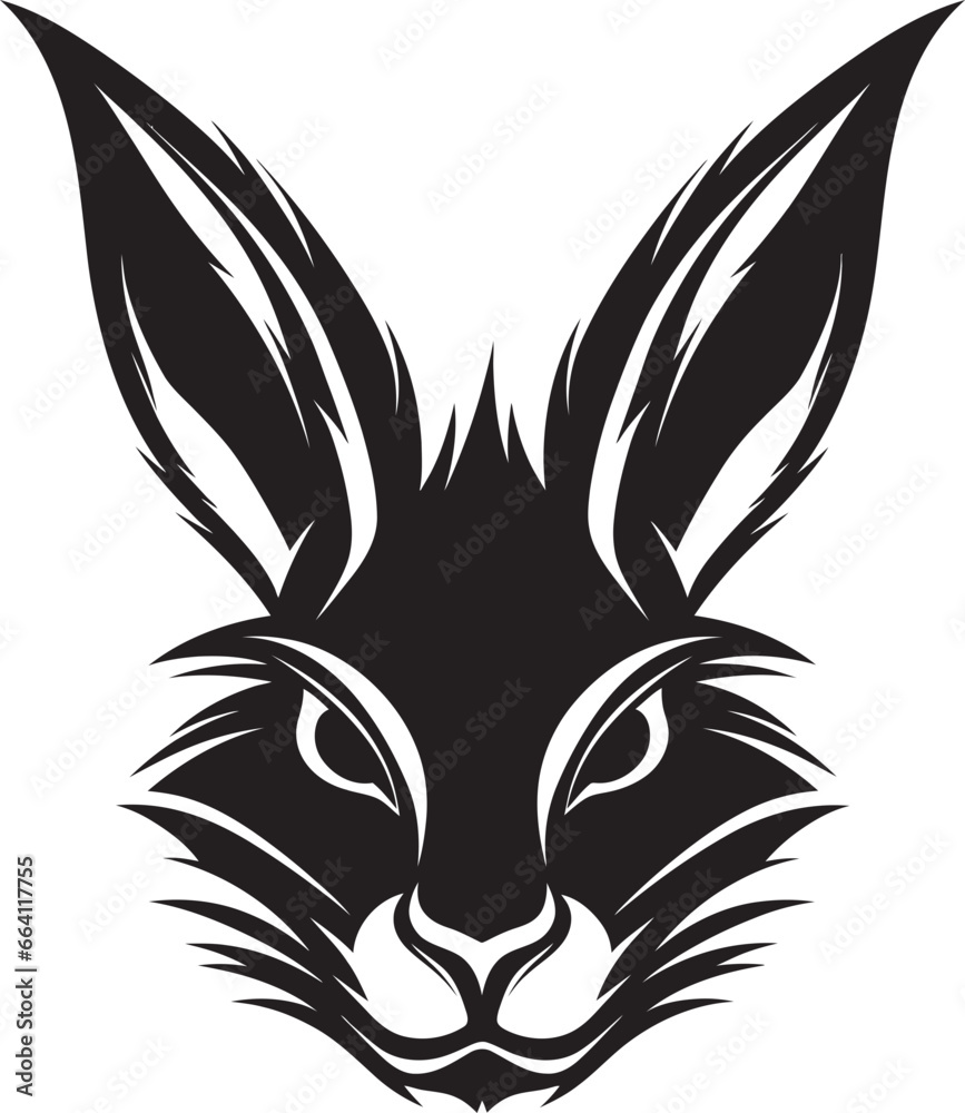 Obraz premium Black Vector Rabbit A Logo That Will Help You Grow Your Brand Black Vector Rabbit A Logo Thats as Versatile as Your Business Needs