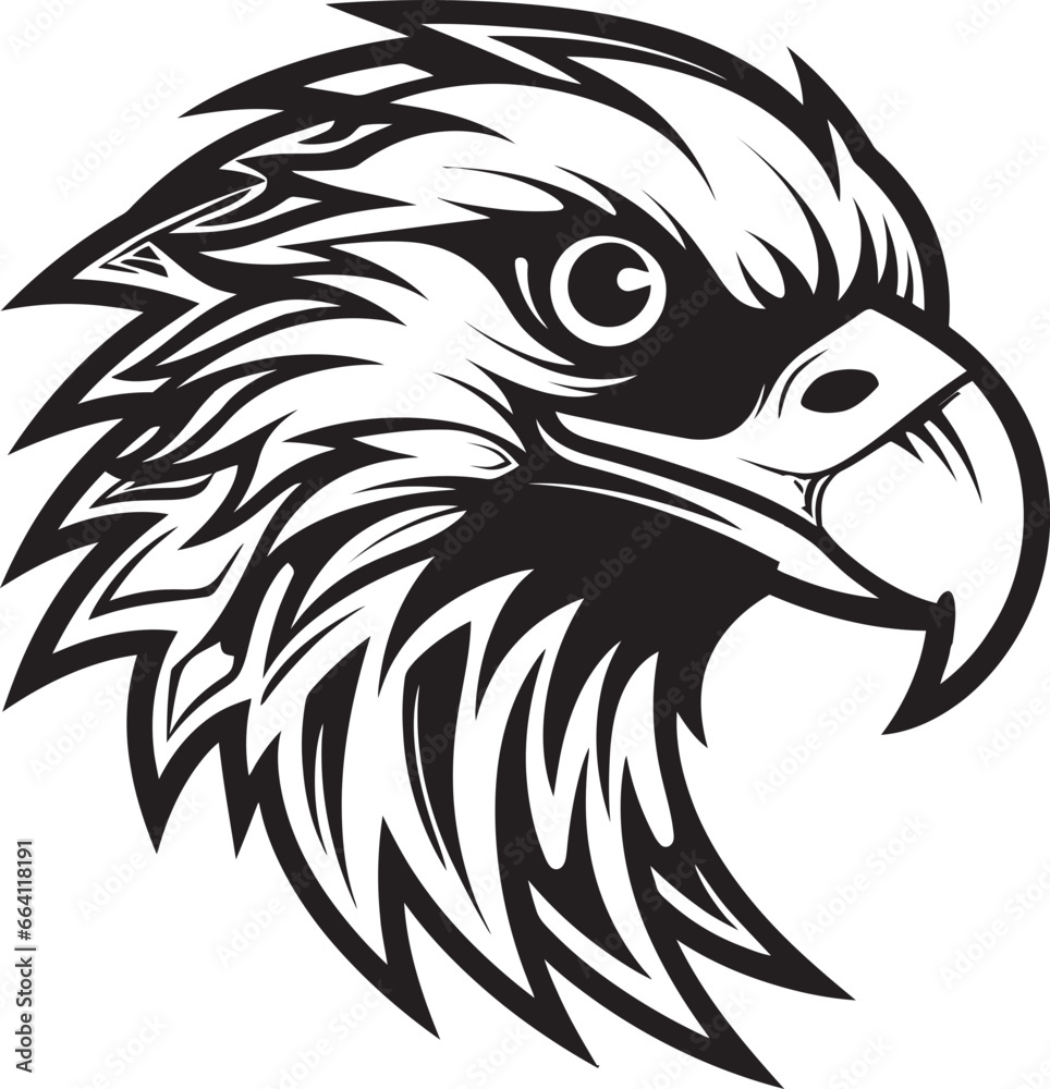 Fototapeta premium Black Vector Predator Hawk Logo Design for Website Black Vector Predator Hawk Logo Design for App