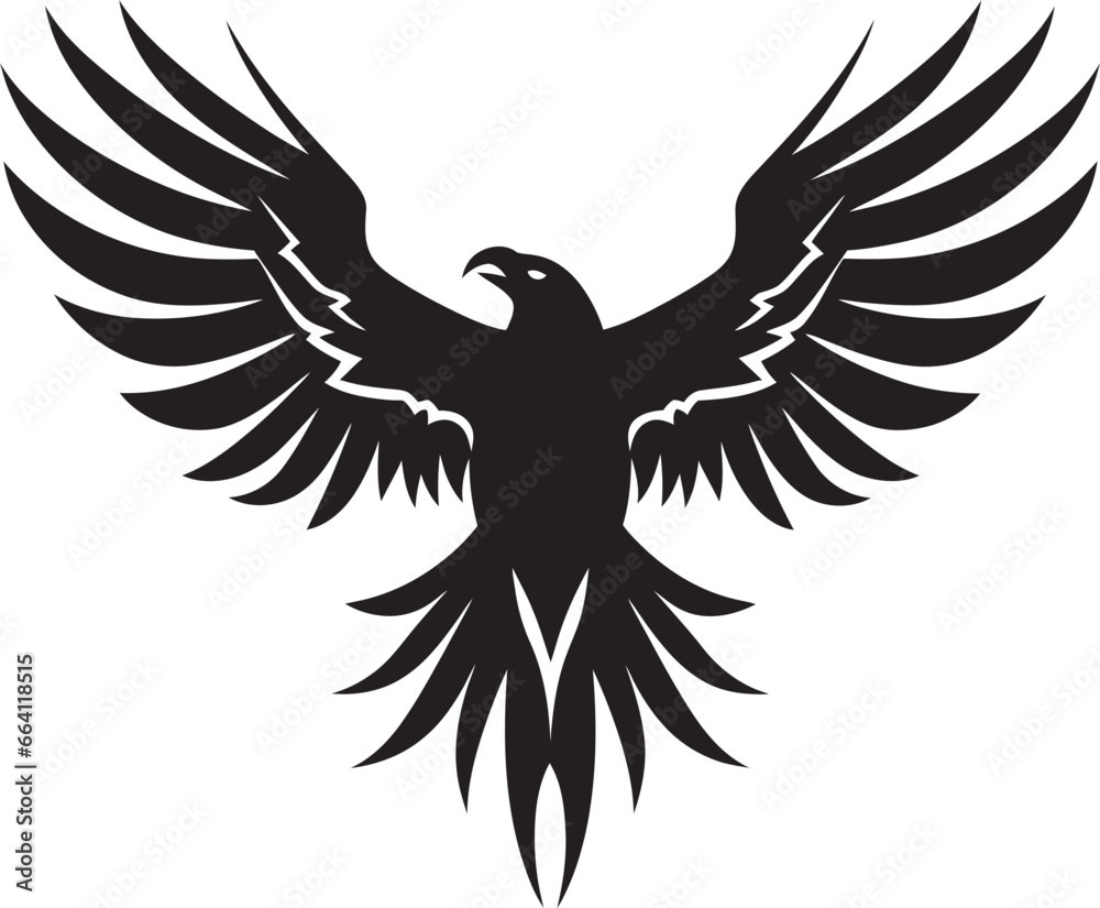 Fototapeta premium Black Hawk Predator Logo A Vector Logo for the Invincible Predator Hawk A Black Vector Logo for the Legendary