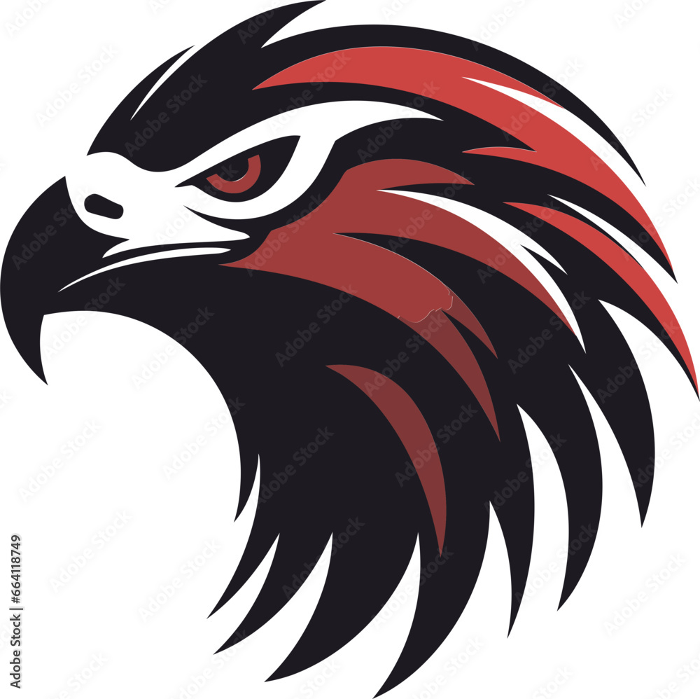 Fototapeta premium Black Vector Hawk Logo Predator Hawk Black Vector Logo