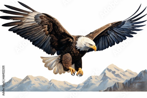 PNG image of an eagle. Generative AI © Virelai