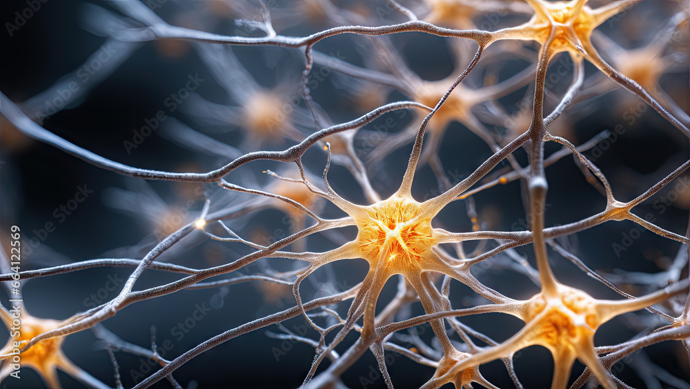 Brain neurons, in extreme work. Brain neurons, in extreme work.