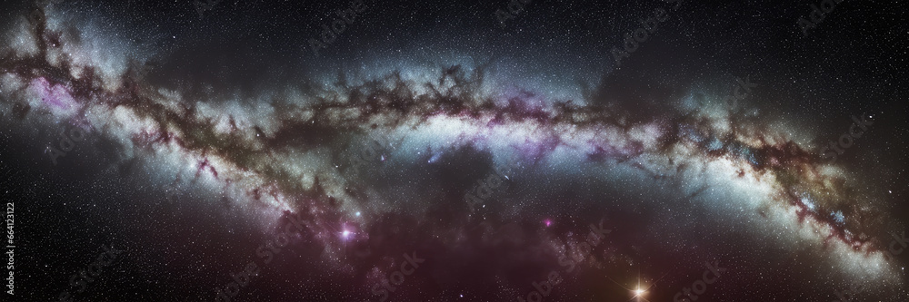 Milky Way in the galaxy, astronomy research, nebula.