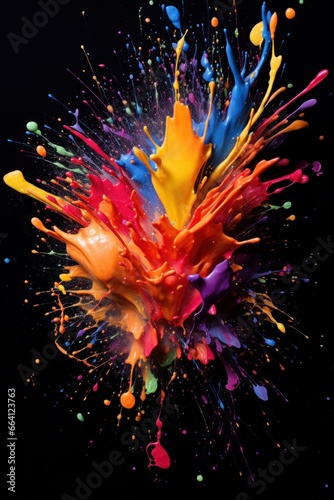 Colorful Splashed on Black Background © Fabien