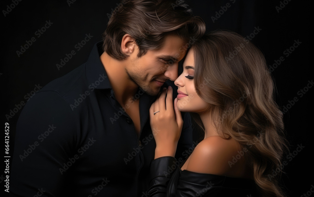 A handsome young man whispering something on an ear of a beautiful girl and she enjoying it A handsome young man whispering something on an ear of a beautiful girl and she enjoying it