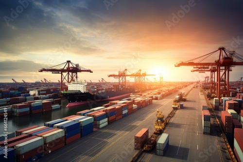 Background of international trade logistics. Generative AI