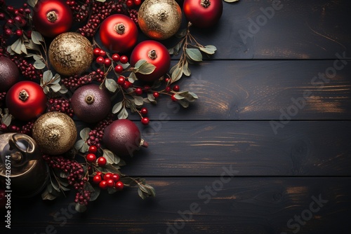 christmas composition background and copy space, generative ai