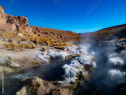 Geyser del Tatio  terceiro maior campo geotermico do mundo situado na cordilheira dos andes no chile 