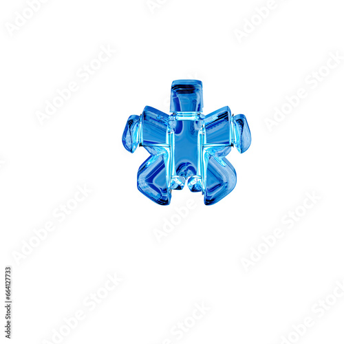 Symbol made of blue ice vertical bricks