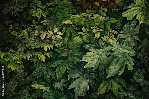 Highly detailed large foliage backdrop. Generative AI