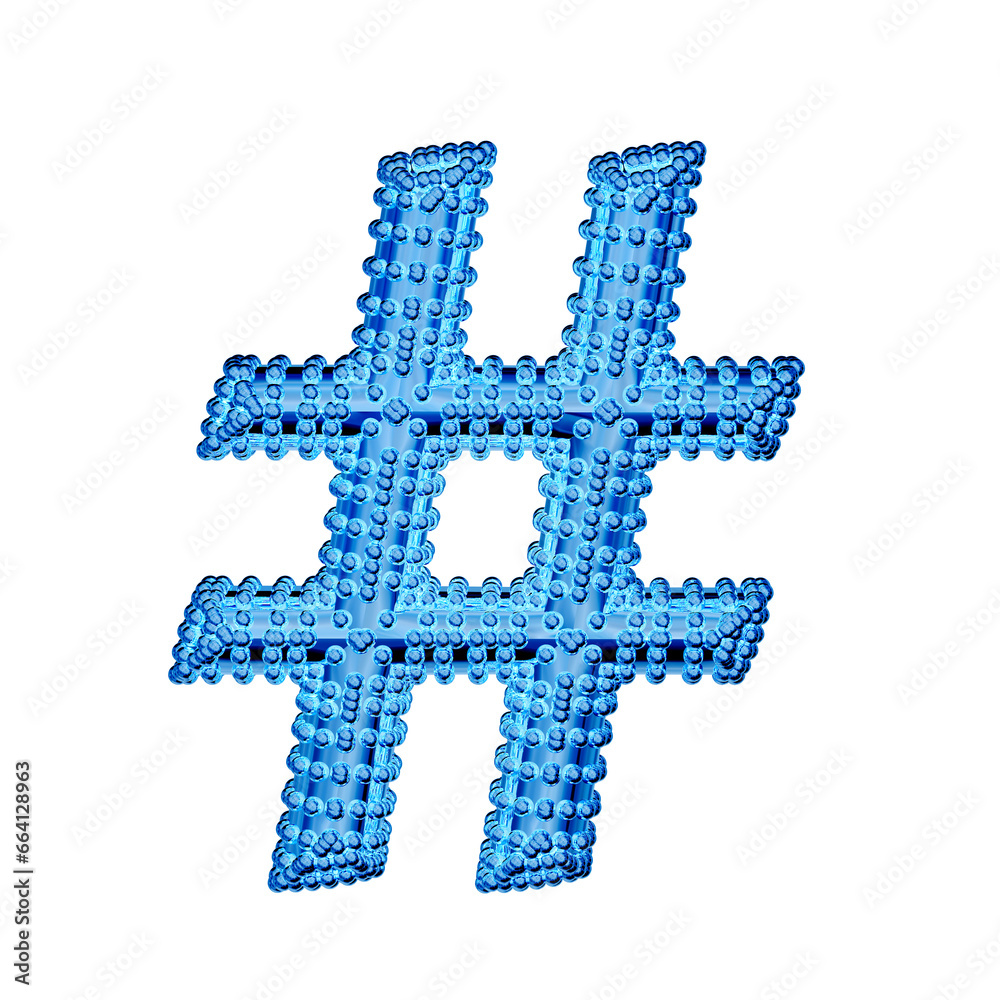 Obraz premium Small spheres on the blue ice symbol