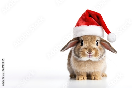 rabbit in santa hat