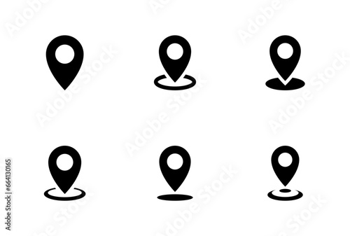 Navigation pin, location icon vector set collection. Address position sign symbol