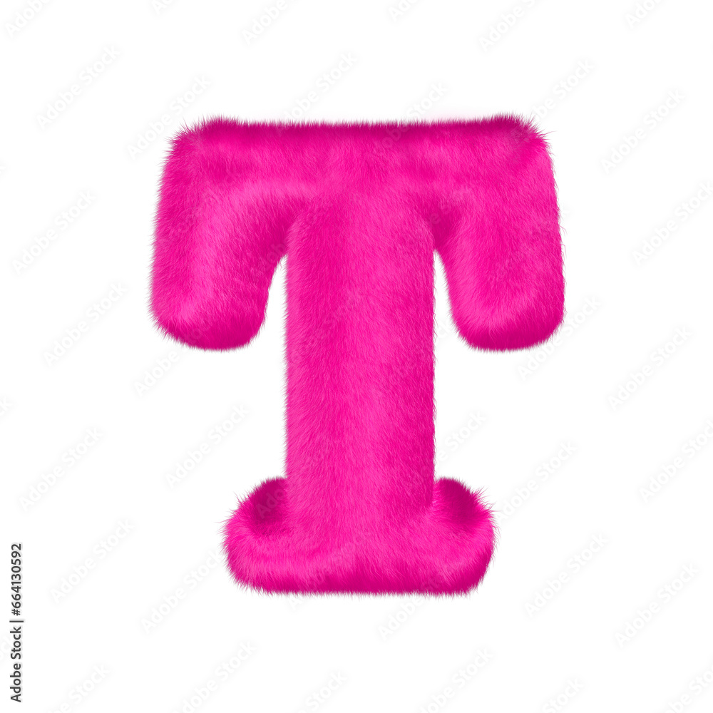 Pink fur symbol. letter t Pink fur symbol. letter t