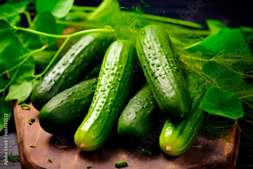 A good harvest of cucumbers. Cultivation of cucumber. Farm and field. Harvested agricultural crops.