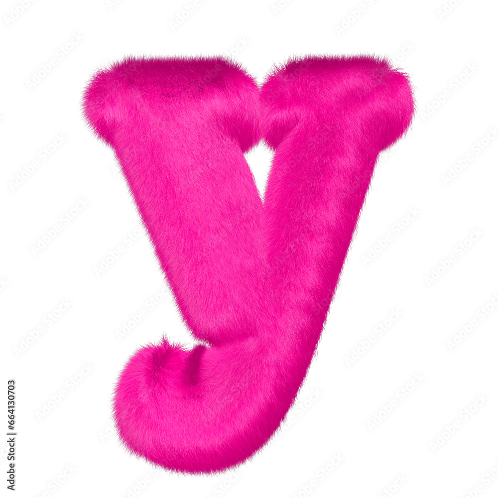 Pink fur symbol. letter y Pink fur symbol. letter y