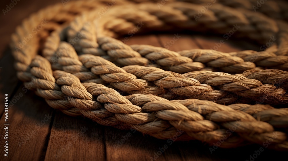 Hemp rope fibers. Generative AI. Hemp rope fibers. Generative AI.