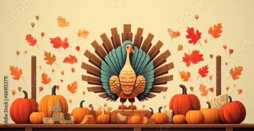 thanksgiving banner in modern style Generative AI